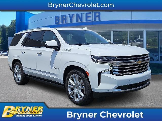 2022 Chevrolet Tahoe High Country in Summit White — front three-quarter view
