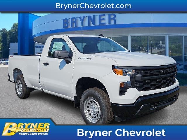 2026 Chevrolet Silverado 1500 WT in Summit White — front three-quarter view