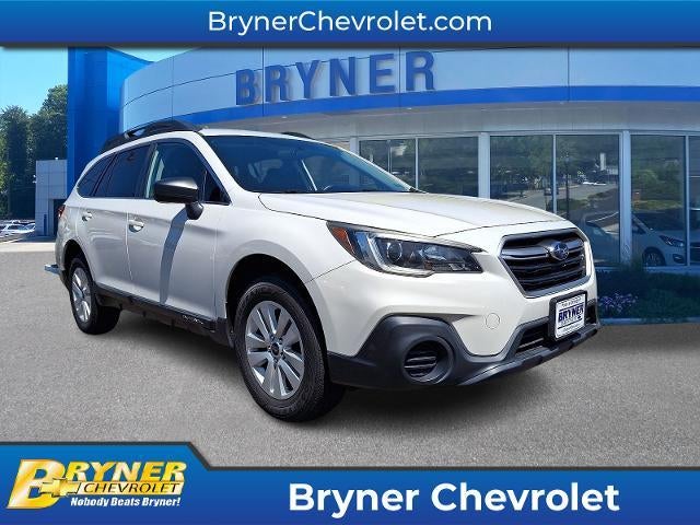 2018 Subaru Outback Base in Crystal White Pearl — front three-quarter view
