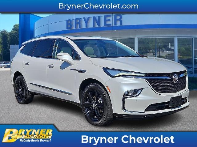2023 Buick Enclave Essence in White Frost Tricoat — front three-quarter view